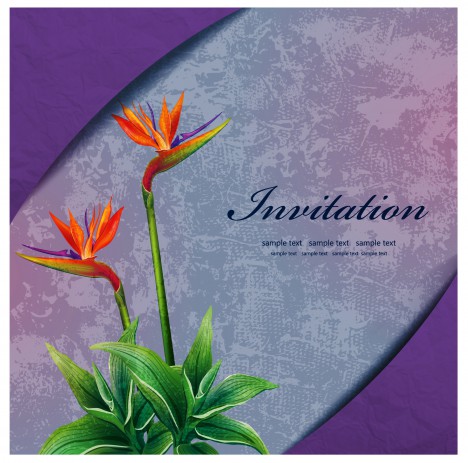 lily flower invitation card