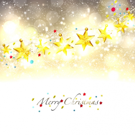 line of golden star merry christmas background