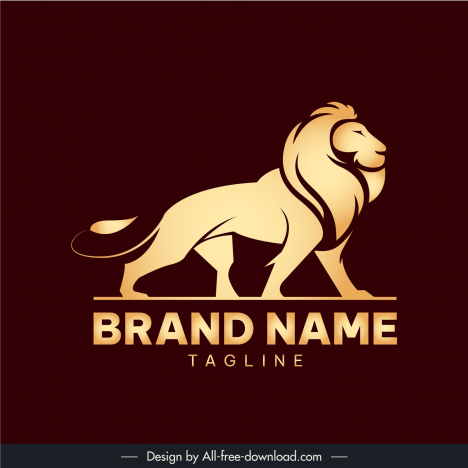 Business card logo template golden lion face sketch vectors stock in format  for free download 2.85MB