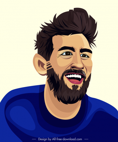 Lionel messi footballer cartoon portrait vectors stock in format for free  download 162 bytes