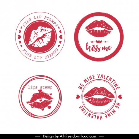 lips stamp templates classical hearts arrow circle shapes