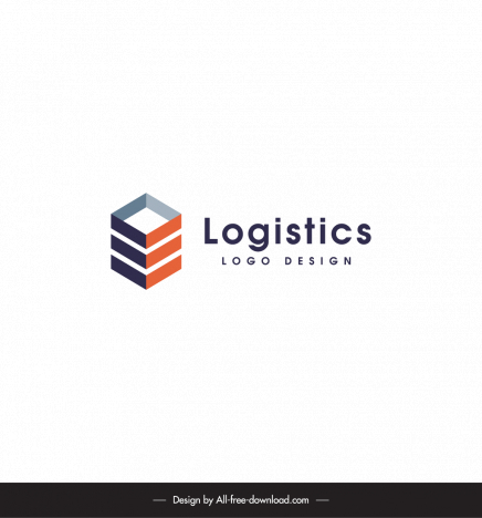 logistics logo 3d geometric design