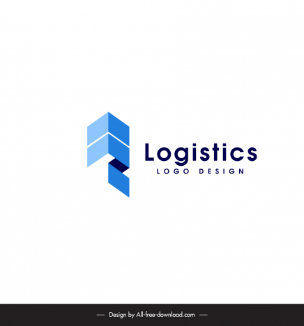 logistics logo template elegant 3d geometric design