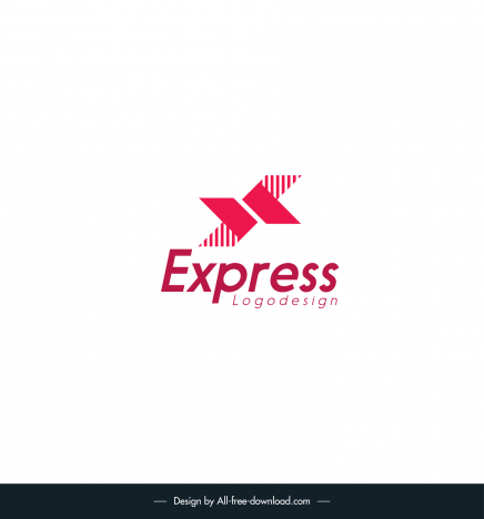 logistics logo template modern flat elegant geometrical arrow shapes texts design