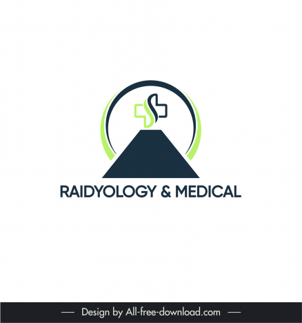 logo 2 in 1 raidyology center medical lab symmetric circle geometric shape medical cross sketch