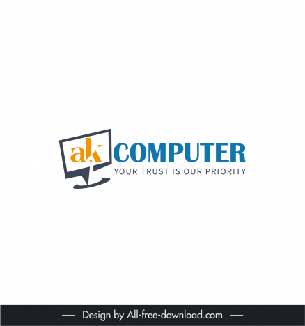 logo ak computer template computing screen sketch