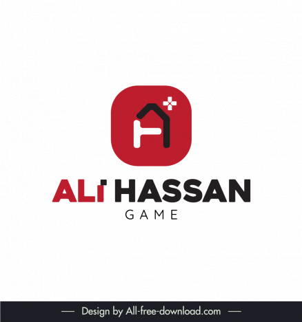 Logo ali hassan game template stylized text geometry vectors stock in  format for free download 162 bytes