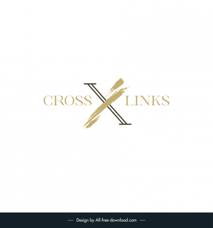 logo company crosslinks template elegant texts grunge paint decor