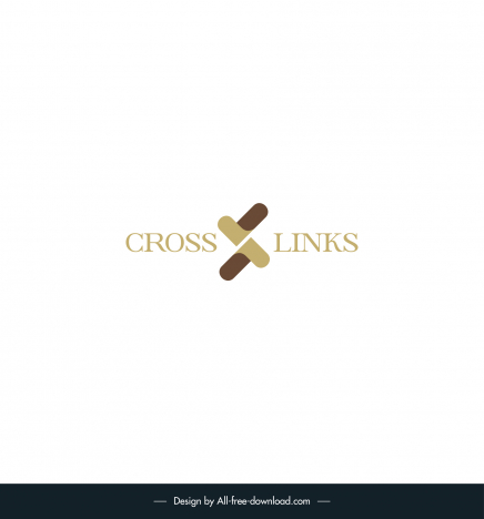 logo company crosslinks template modern flat symmetric stylized texts geometric decor
