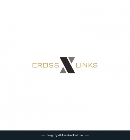 logo company crosslinks with stylized template elegant flat modern texts geometry design