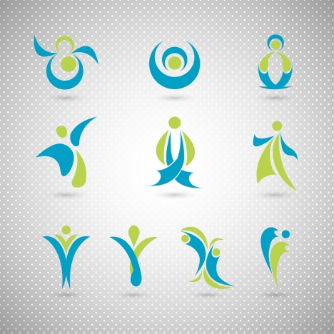 logo design elements design with human gesture illustration