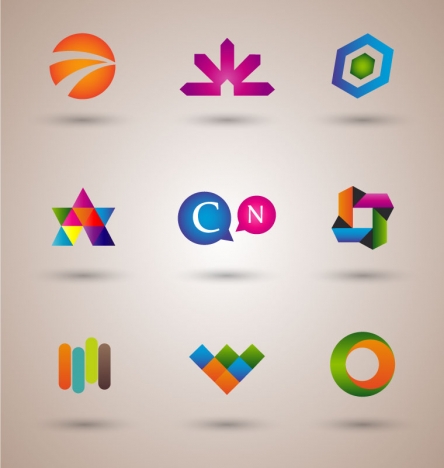 logo design elements illustration with colorful style