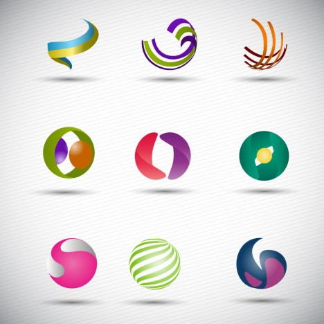 logo design elements in 3d abstract spheres shapes