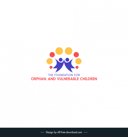 logo foundation for orphan vulnerable children affected and infected by scourge hiv aids template dynamic human circles decor