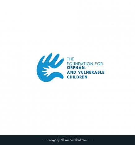 logo foundation for orphan vulnerable children affected and infected by scourge hiv template flat silhouette hands sketch