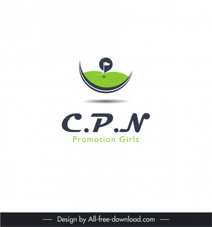 logo golf cpn promotion girls template flat golf course texts sketch