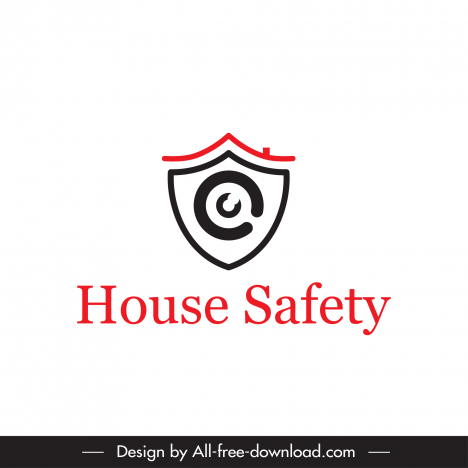 logo house safety template shield circle shape symmetric design