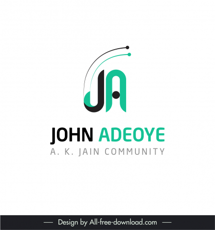 logo john adeoye inspirational networks template modern dynamic texts lines decor