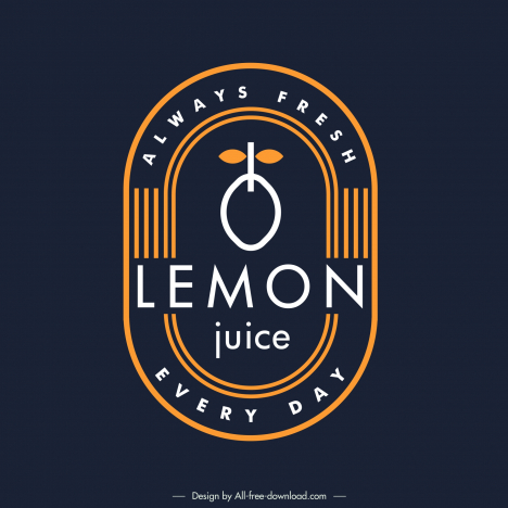 logo juice template flat dark lemon symmetry
