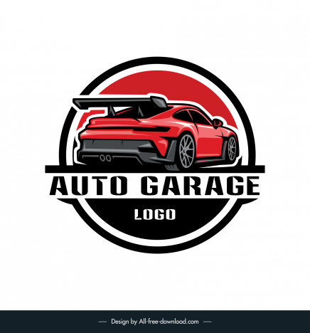 Logo of red car automotive business related template isolation