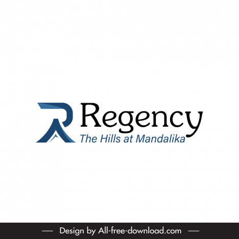 logo regency the hills at mandalikan logotype elegant flat texts stylization
