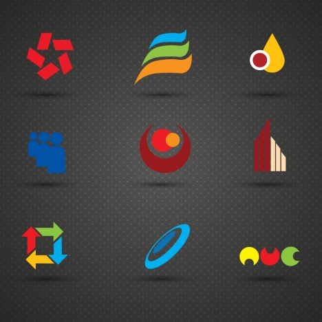 logo sets with abstract design on dark background
