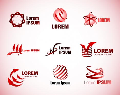 logo sets with abstract style on pink background