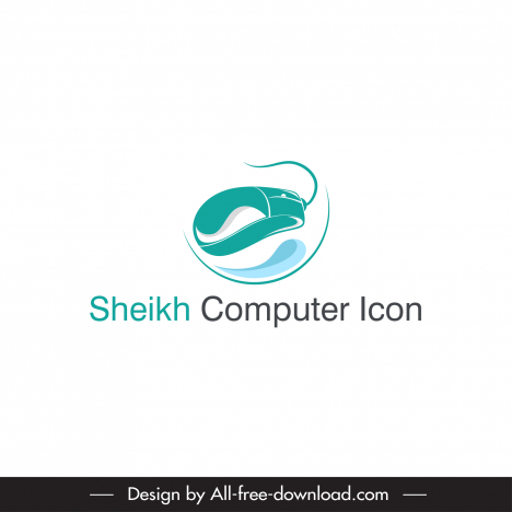 logo sheikh computer template flat classic design mouse sketch