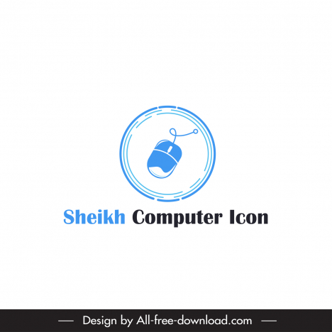 logo sheikh computer template isolated computing mouse sketch