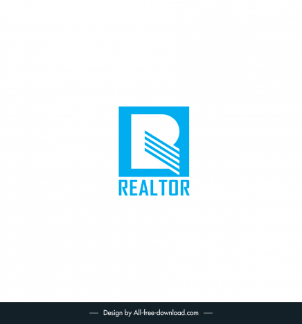 logo which indicates realtor template flat stylized text outline