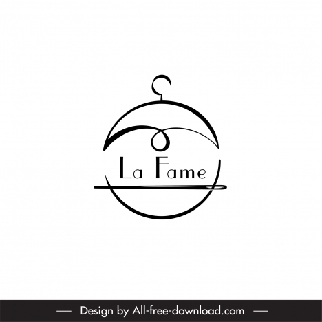 logo x la fame clothing logo template circle swirl sketch