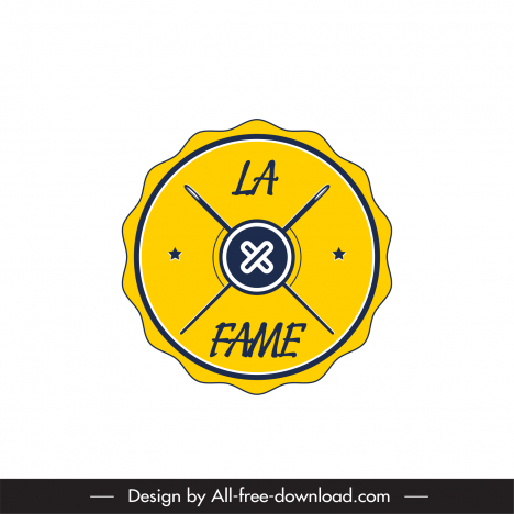 logo x la fame clothing logo template flat classical symmetric design sewing tools sketch