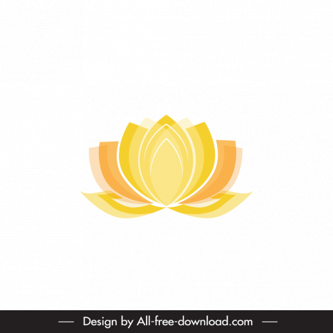 lotus icon flat symmetric shape outline