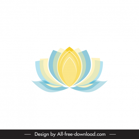 lotus logotype flat blooming sketch
