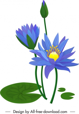 lotus painting classical buds leaves flowers decor
