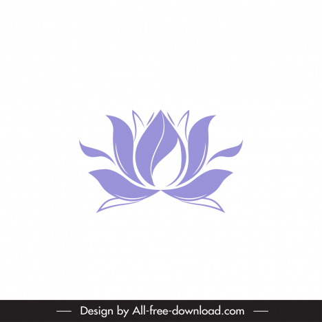 lotus sign icon flat classical symmetric shape outline