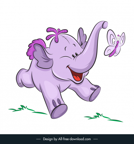 Lumpy the heffalump catches a butterfly icon dynamic cute cartoon design  vectors stock in format for free download 162 bytes