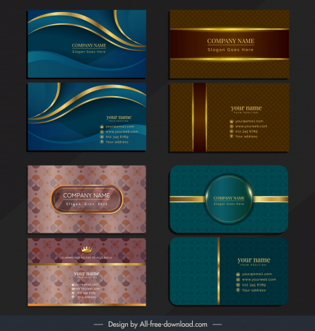 luxury  business card templates collection shiny decor