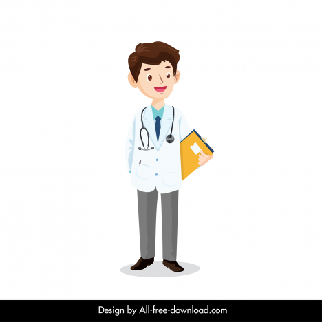 Whiteboard Drawing  Cartoon Funny Doctor With Stethoscope Stock Clipart   RoyaltyFree  FreeImages
