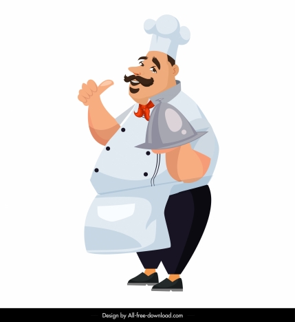 Male waiter icon funny cartoon character vectors stock in format for free  download 