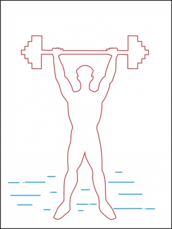 man taking gym icon silhouette outline
