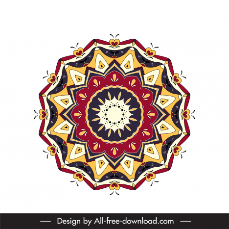 mandala buddhism icon colorful delusion symmetry circle shape design