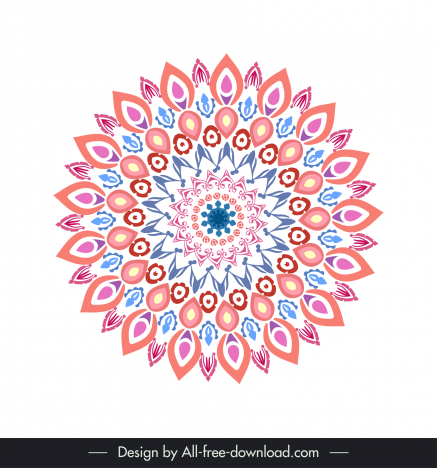 mandala sign icon colorful symmetrical delusive design