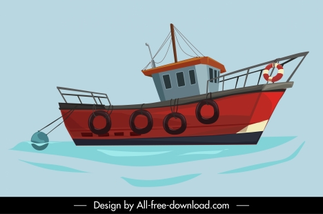 Maritime painting classic fishing boat sketch vectors stock in format for  free download 1.99MB