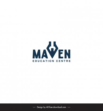 maven education centre logo stylized texts design
