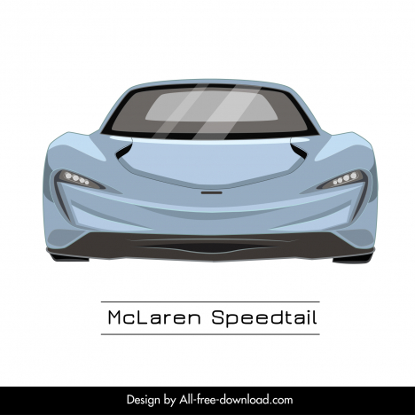 mclaren speedtail car model icon modern symmetric front view design