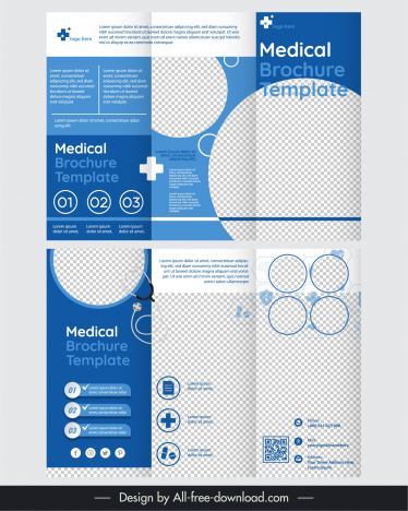 medical brochure template flat checkered shapes