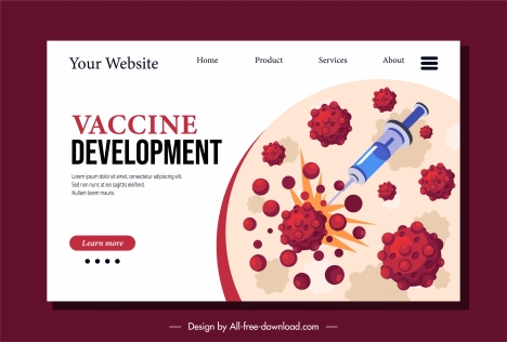 medicine web site banner viruses injection needle sketch