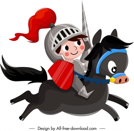 medieval knight icon cute cartoon character sketch