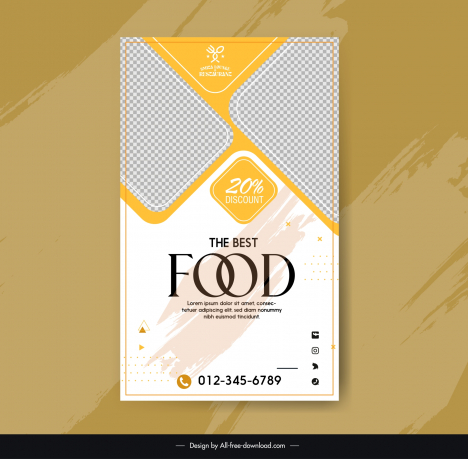 menu cover template elegant grunge checkered geometry layout